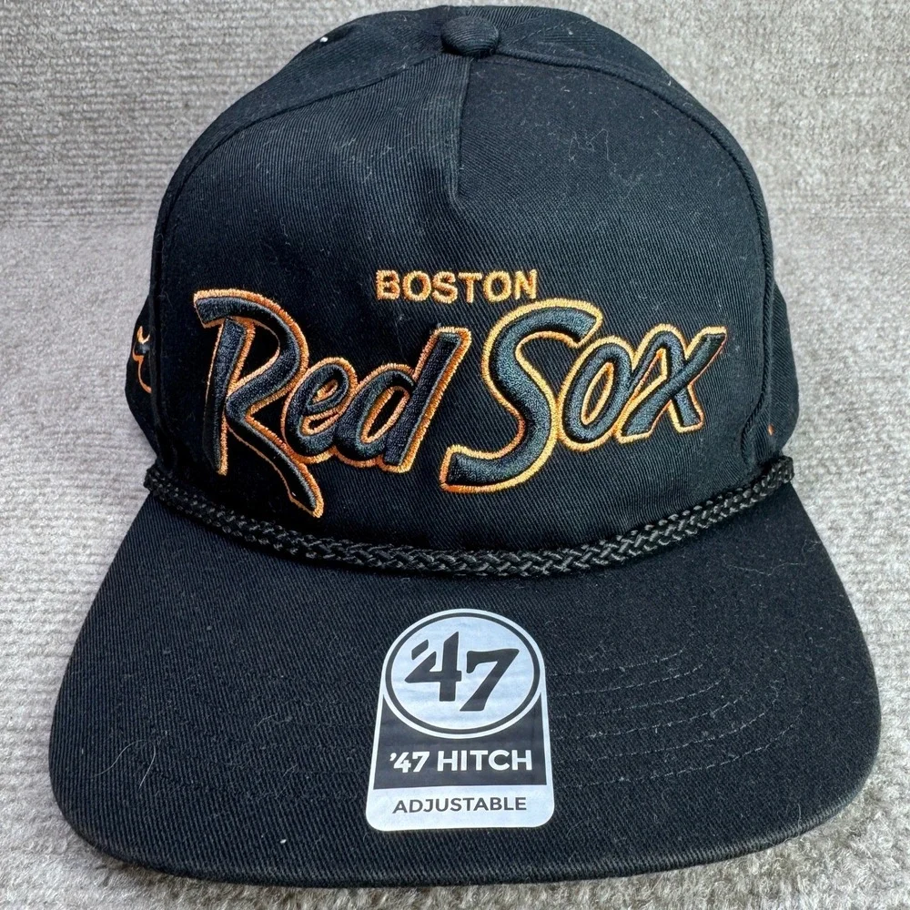 Boston‎ Red Sox 47 Brand Hitch Hat Mens OSFA Black Snapback Rope Baseball Cap